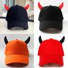 Demon Horn Mens Cotton Baseball Cap With Windproof Design For Fall And Winter