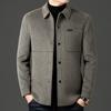 Hengyuanxiang Men's Wool-Down Detachable Jacket, 2025 Autumn Casual Lapel Coat