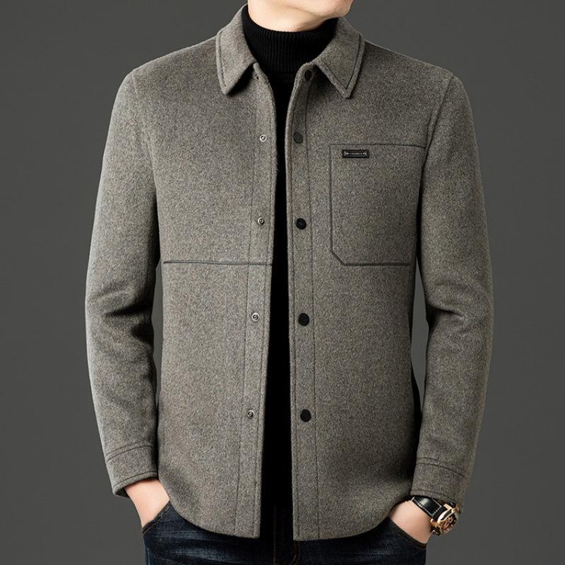 Hengyuanxiang Men s Wool-Down Detachable Jacket, 2025 Autumn Casual Lapel Coat 195