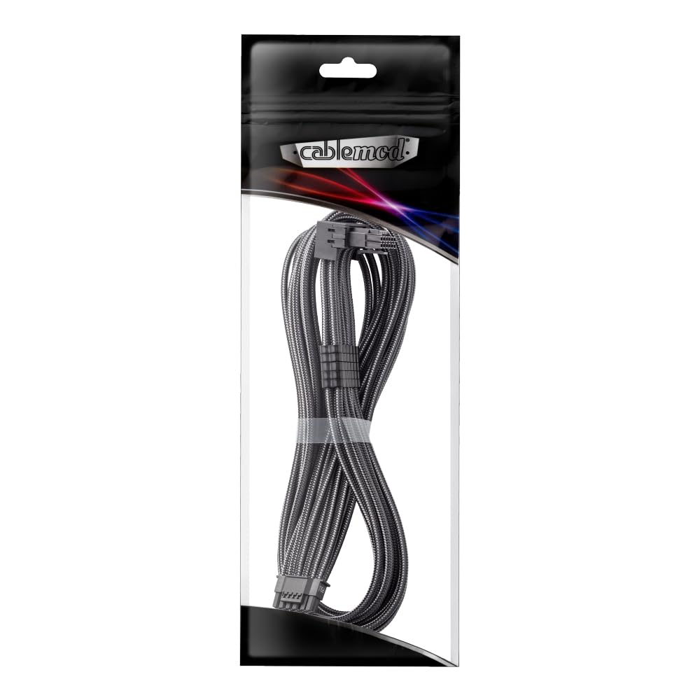 CableMod Universal Pro ModMesh Sleeved 12VHPWR 90 StealthSense Direct PCIe Cable 12V-2x6 (Variant B, Carbon)