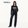 MO&Co. Washed Black Mid-Rise Straight Leg Jeans