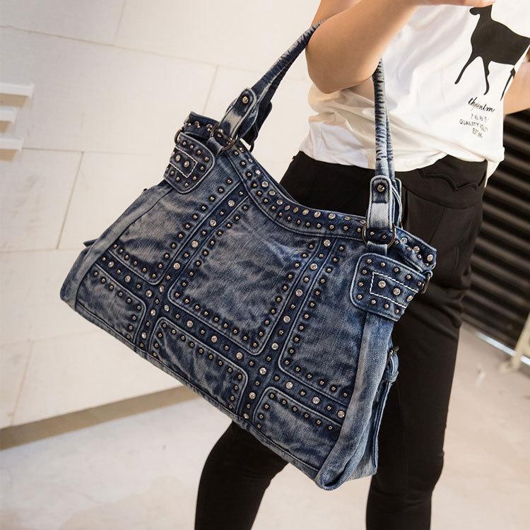 Vintage Style Denim Bag for Women Jeans Shoulder Bags for Girls Crossbody Bags Messenger Bag