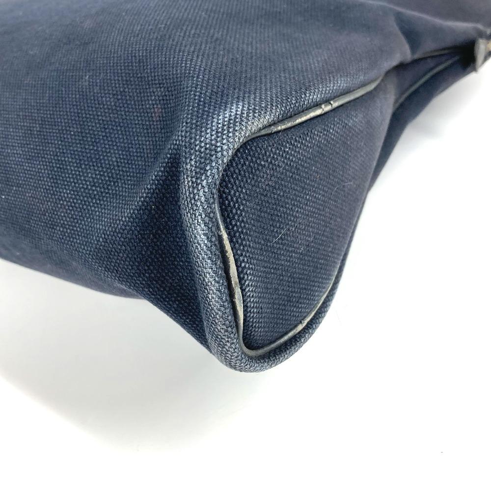 HERMES Duffle Bag Sac Iboo GM Tote Bag Hand Bag Leather/Canvas Black/Navy