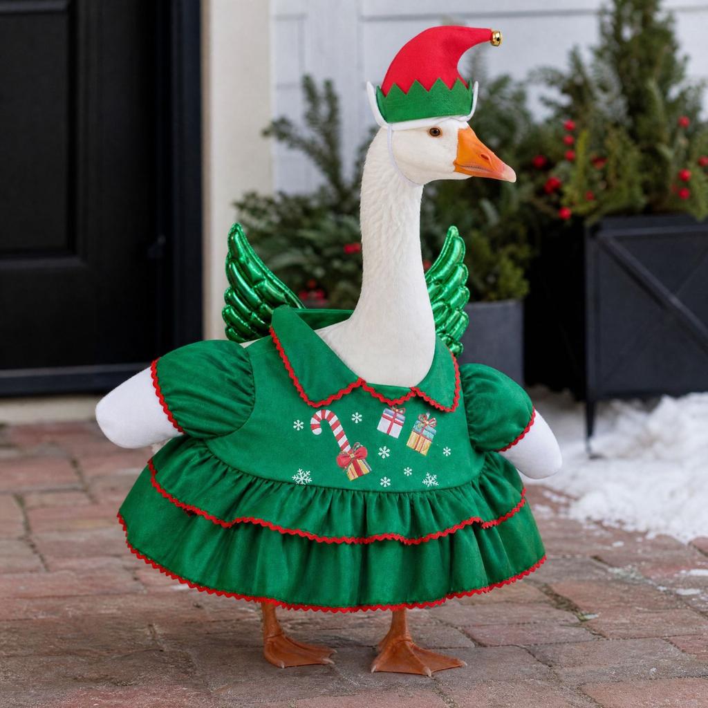 Christmas Porch Outfit with and Skirt for Outdoor Yard Holiday Decoration