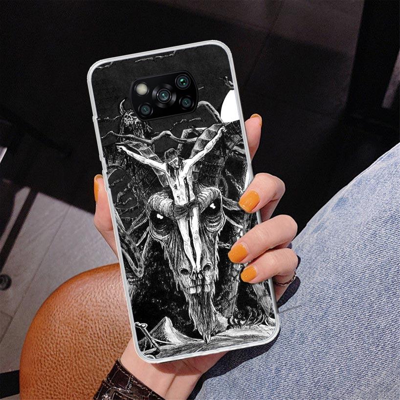 Satanic Goat Satan Devil Phone Case For Xiaomi Poco X7 X6 X5 Pro F7 Ultra Redmi 15C 15 13C 13 12C 12 10 10A 10C 9 9A 9C 9T Cover