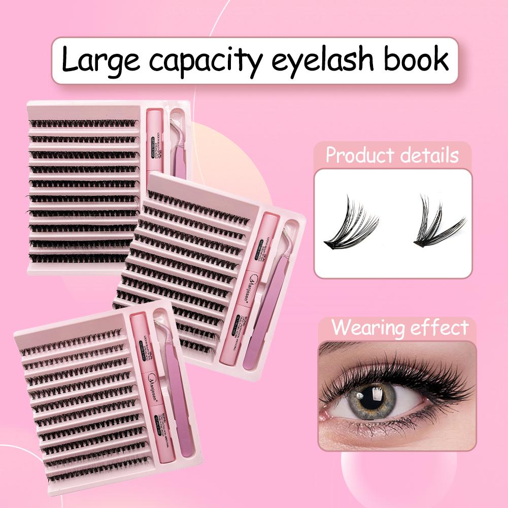 DIY Lashes Clusters Set Extensions Kit Fake Eyelashes Mix Lash Clusters with Lash Bond Seal and Lash Applicator Tool Makeup