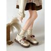 White cartoon warm thick-soled snow boots 2025 new winter piled and thickened fluffy Birkenstock cotton shoes