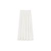 High Waist White Lace Trim Midi Skirt - Plus Size Gentle Style A-line for Women