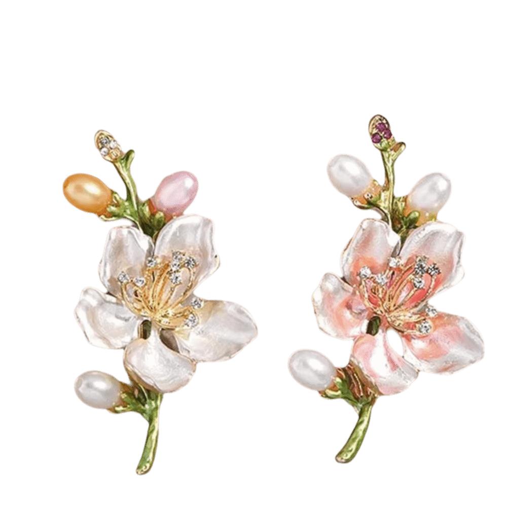Imitation Pearls Jasmine Flower Brooch Multi-Occasion Wear Collar Lapel Pin Lapel Pin Accessories