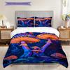 Mushroom Pattern Bedding Quilt Set Quilt Cover Pillowcase Home Decoration Birthday Gift (1 * duvet cover + 2 * pillowcase, without core)