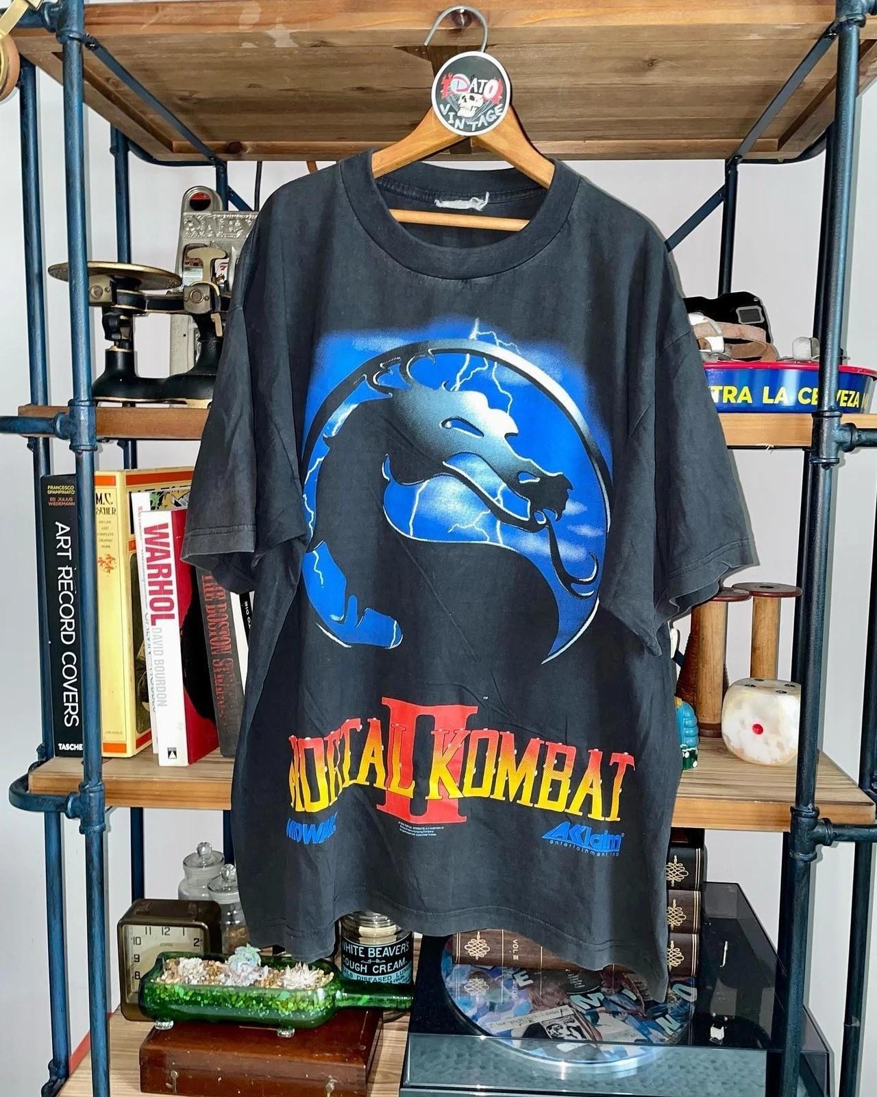 Vintage 1992 MORTAL KOMBAT II Basic Black Short Sleeve Unisex Shirt WA1510 XXXL