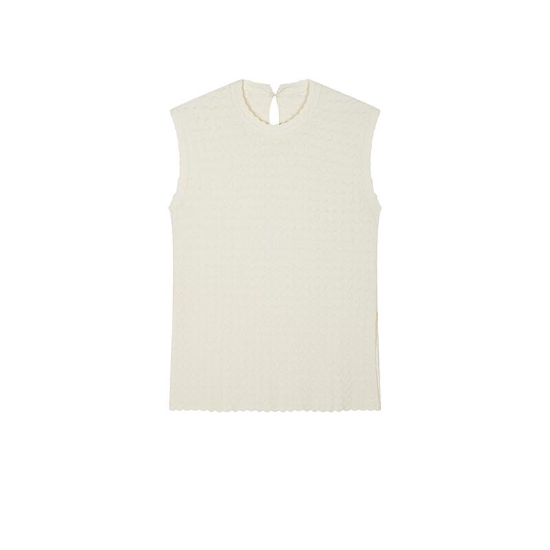 LESS Women's Sleeveless Round Neck Knit Tank Top