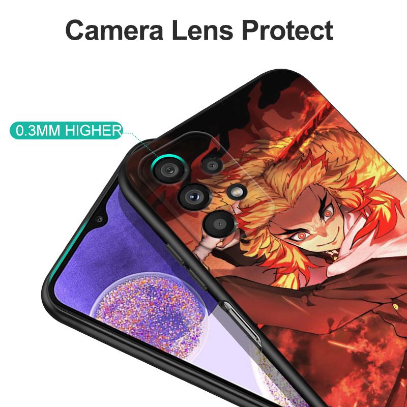 Schwarze TPU-Hülle für Samsung Galaxy S22 S20 S21 FE PLUS ultra+S10 E lite Rückseite Rengoku Kyoujurou