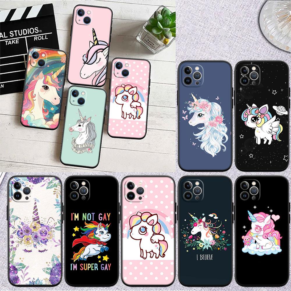 CJ103 Unicorn Cute Soft Shell Phone Case for OPPO A40 A60 A80 A15 A16 A16K A12 A17 A17K A54 A54S A53 A53S A55 A56 A57 A98 F23