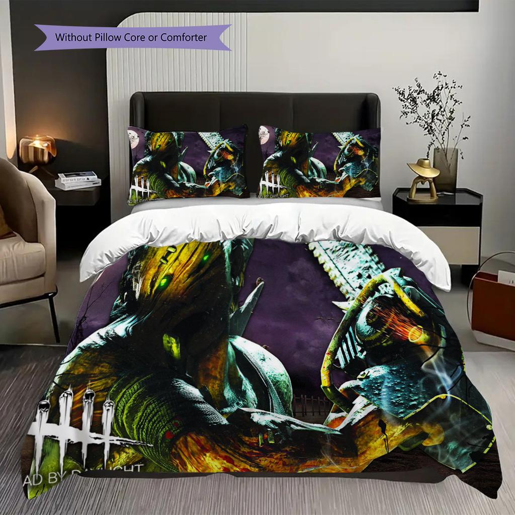 Chainsaw Horror Bedding (1 * duvet cover + 2 * pillowcase, without core) 2D Flat Soft and comfortable Bedding set Christmas birthday gift