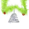 Furry Green Elf Tree Top Star 3D Plush Faux Fur Star Christmas Treetop Ornament with Red Balls for Xmas Tree Holiday Home Party Decor