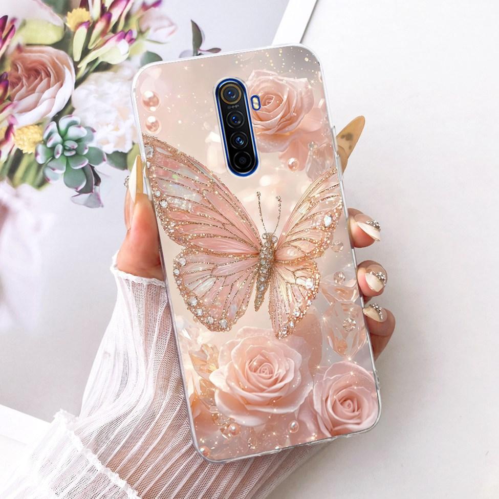 Clear For Realme X2Pro RMX1931 Casing For Realme X2 Pro Case Luxury Fashion Butterfly Funny Cute Painted Cover