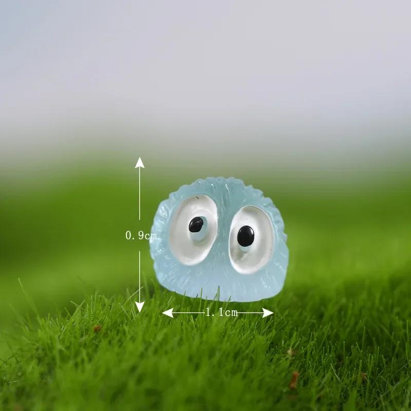 20Pcs Luminous Briquettes Elfs Black Ball Sprite Duck Figurine Car Decor Glowing Miniature Fairy Car Decoration Accessories