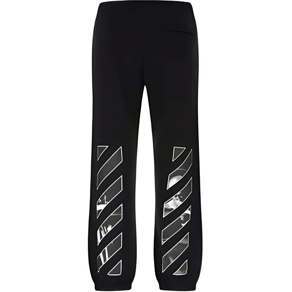 Off-White Caravag Diag Slim Sweatpant Black/White Men Bottoms OMCH029C99FLE0041001