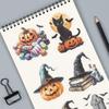 50 PIEZAS Pegatinas de Halloween Pintura y Graffiti DIY Pegatinas Resistentes al Agua para Decorar Tazas, Ordenadores, Teléfonos y Cuadernos