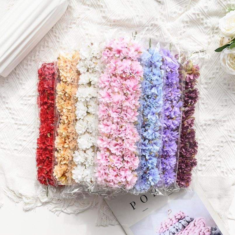 18PCS Artificial Flowers Christmas Decorations for Home Scrapbook Wedding Decorative Wreaths Diy Gifts Candy Box Silk Carnation