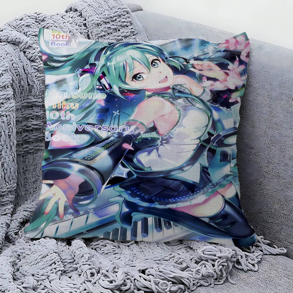 Anime HHatsunes MMikU Cushion Cover Inches Farmhouse Decor Home Throw Pillow Covers For Couch Decorations