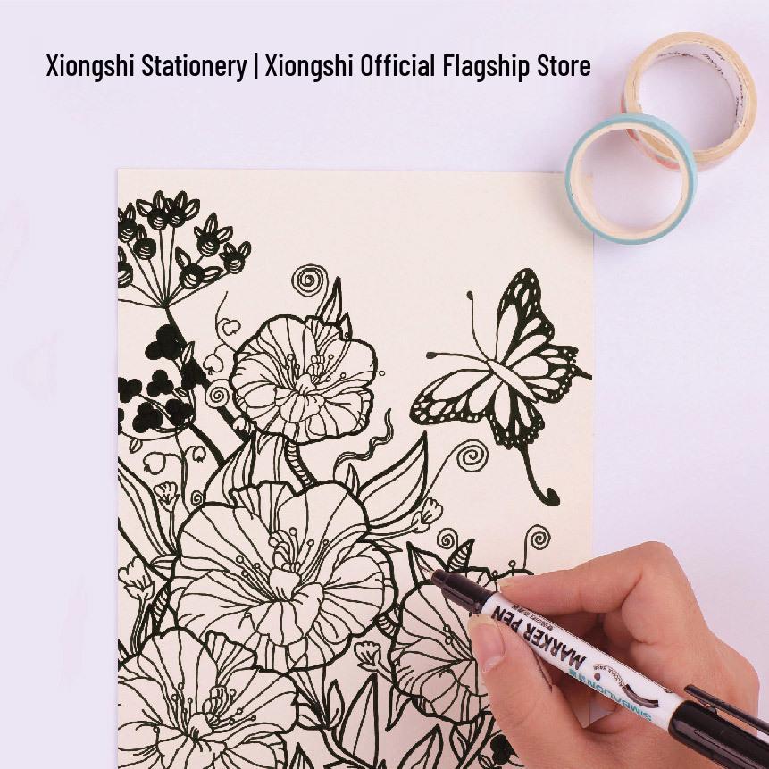 Xiongshi 680 Double-Head Fine-Tip Pen, ROHS Compliant, 0.5 & 1.0 mm, Includes Test Report