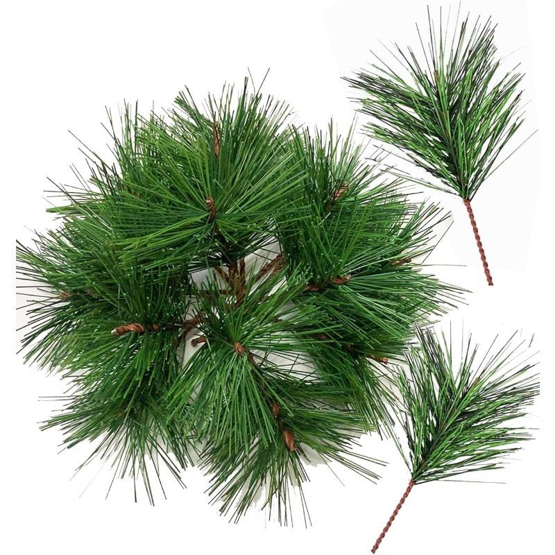 

30/50Pcs Artificial Pine Needle 11cm Branch Green Plant Pine Needle for Garden Party Home Decoration DIY Christmas Wedding Decor 30Pcs