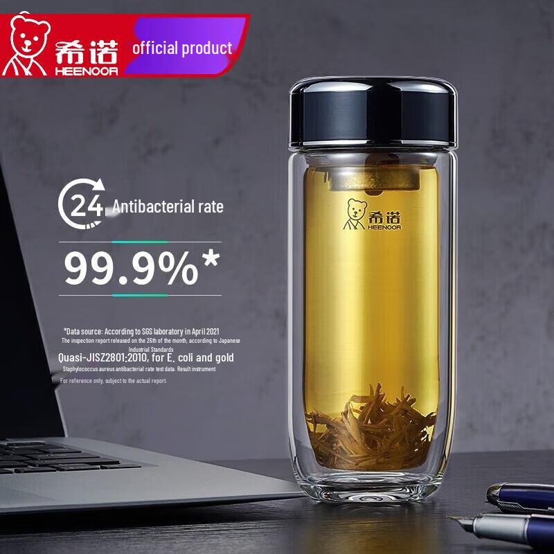 Xinuo Double-Layer Antimicrobial Glass Cup