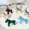 Colorful Enamel 3D Little Horse Pendant Necklace - Cute Dopamine Sweet Choker for Sweaters