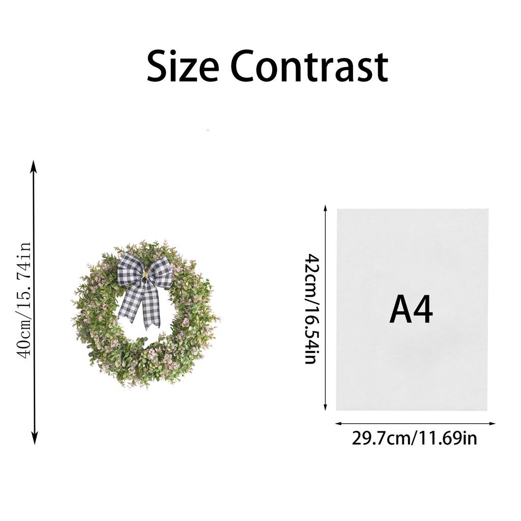 Christmas Simulation Green Plant Money Leaf Wreath Vine Ring Home Window Door Hanging Decoration 40cm