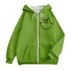 Women's Casual Fashion Long Sleeve Zipper  Printed Hooded Sweatshirt