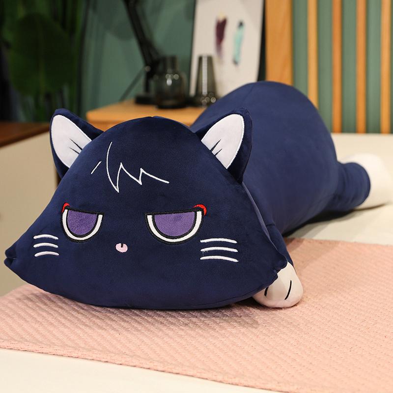 60/90cm Kawaii Cat Genshin Impact Wanderer Plush Toys Scaramouche Plushie Dolls Decor Pillow Cushion Anime Figure Soft Stuffed