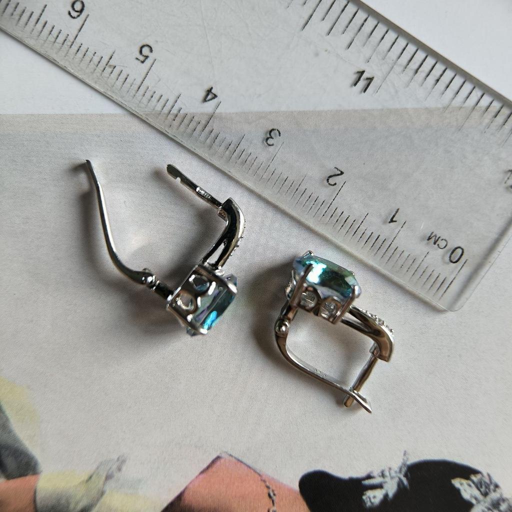 Серебряные серьги с мистик топазом 3.682ct (2190226)
