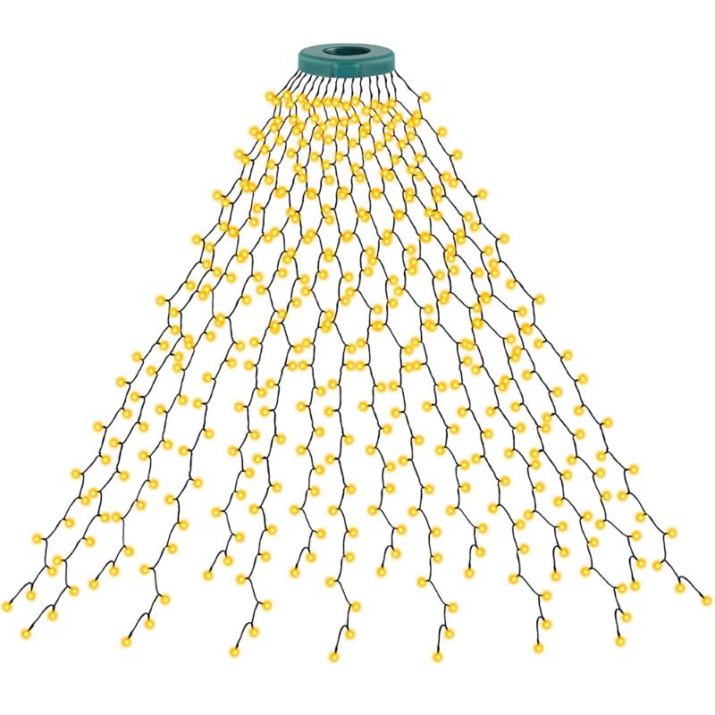 24V 400LED 280LED Albero di Natale Stringa di luce Decorazione dell'albero di Natale Luce colorata Cascata Luce Albero di Natale all'aperto Illuminazione paesaggistica