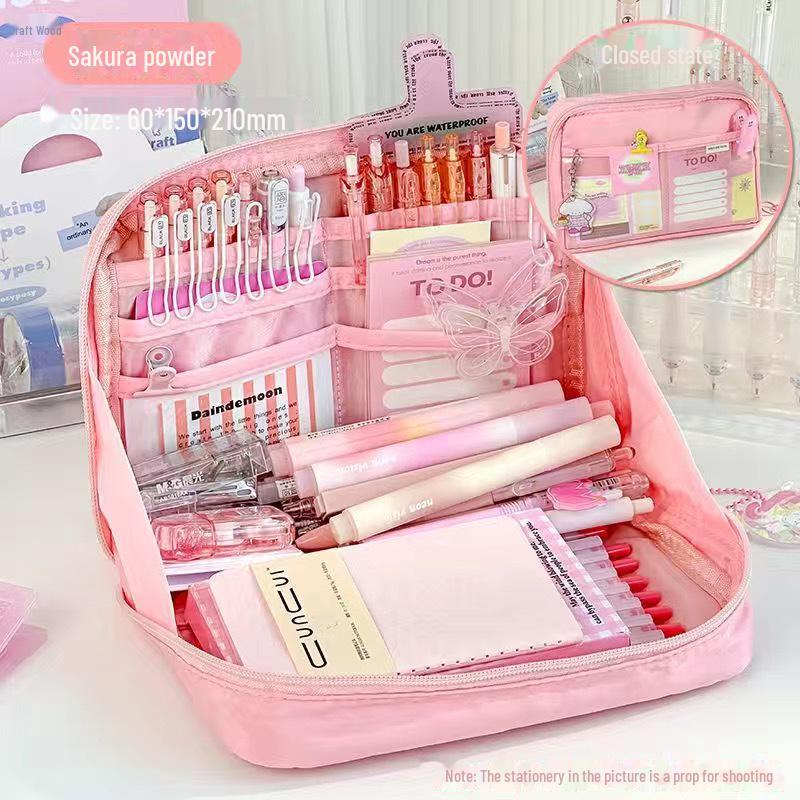 High-Capacity 12-Layer Pencil Case for Girls - Ideal for Junior & Senior High School Students