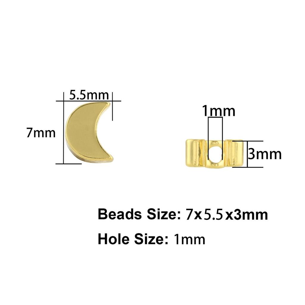 10pcs Copper Beads Charms Cross Heart Star Moon Beads Plated Crafts Color Retention Beads for Jewelry Making Diy Bracelet Necklace