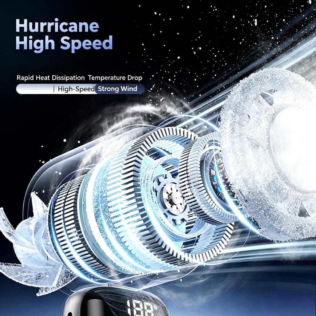 Mini USB Rechargeable Handheld Fan 3000mAh Office Student Small Electric Fan 100 Gear Portable Air Mini Cooling Fan