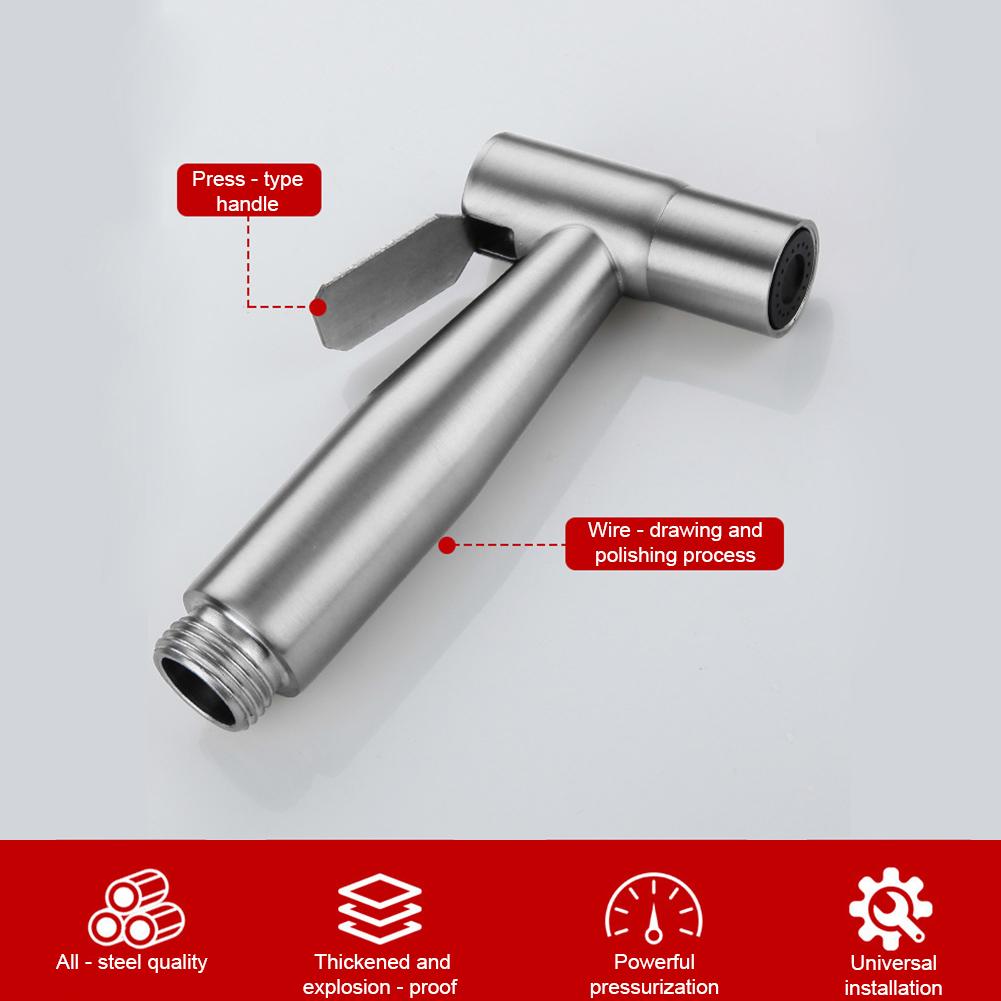 Steel Bidet Hand Shower with 2 Way Diverter &Hose Toilet Sprayer Gun Self Cleaning Bidet Sprayer Set for Hygiene and Pet Bathing