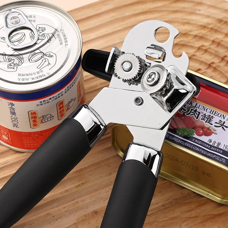 Ouvre-boîte Manuel en Acier Inoxydable Outil Multifonction Robuste pour Boîtes et Bouteilles