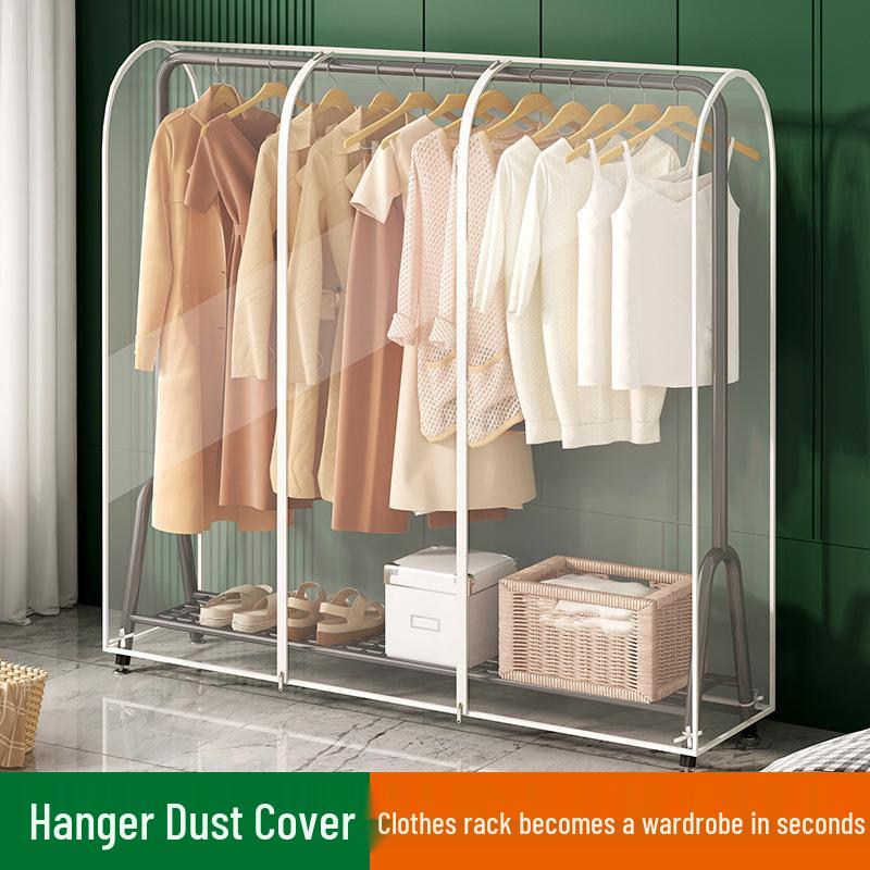 Floor-Standing Transparent Dustproof Coat Rack Cover - Waterproof & Fully Enclosed