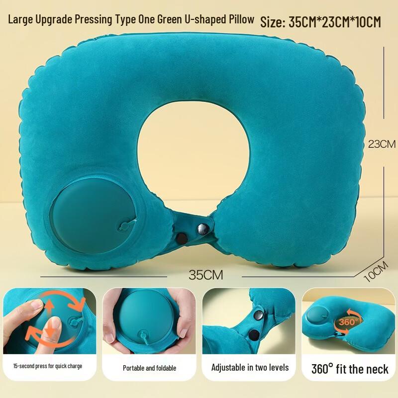 FuMaide Press-Type Inflatable U-Shaped Travel Neck Pillow
