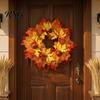 Ghirlanda di Girasoli Artificiali con Foglie d'Acero Autunnali, Zucca, Pigne, Ghirlanda Decorativa da Interno per il Ringraziamento e il Raccolto, Decorazione Autunnale da Esterno per la Porta d'Ingresso