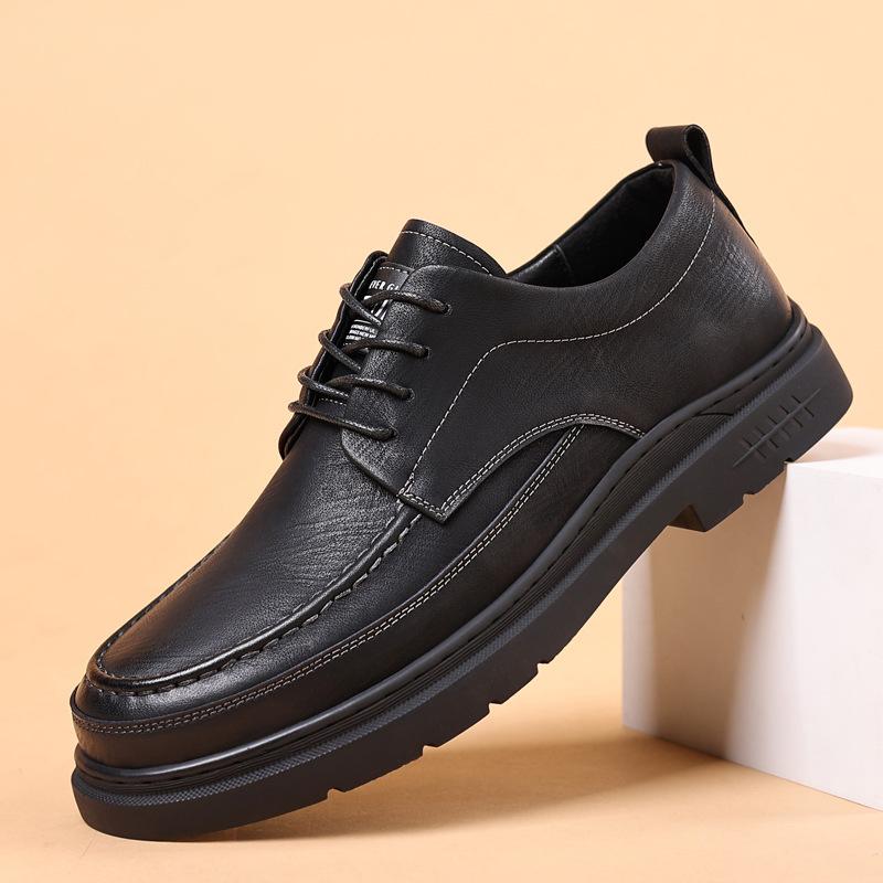 Business break men's shoes platform sewing line retro dress business men's leather shoes men's casual shoes