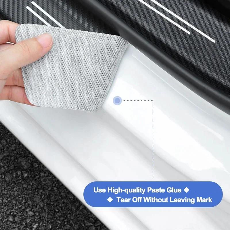 2026 Hot Sticker Car Door Carbon Fiber Sill Protector Stickers For Volkswagen Rline T5 Golf Tiguan Passat Polo Touareg Magotan T