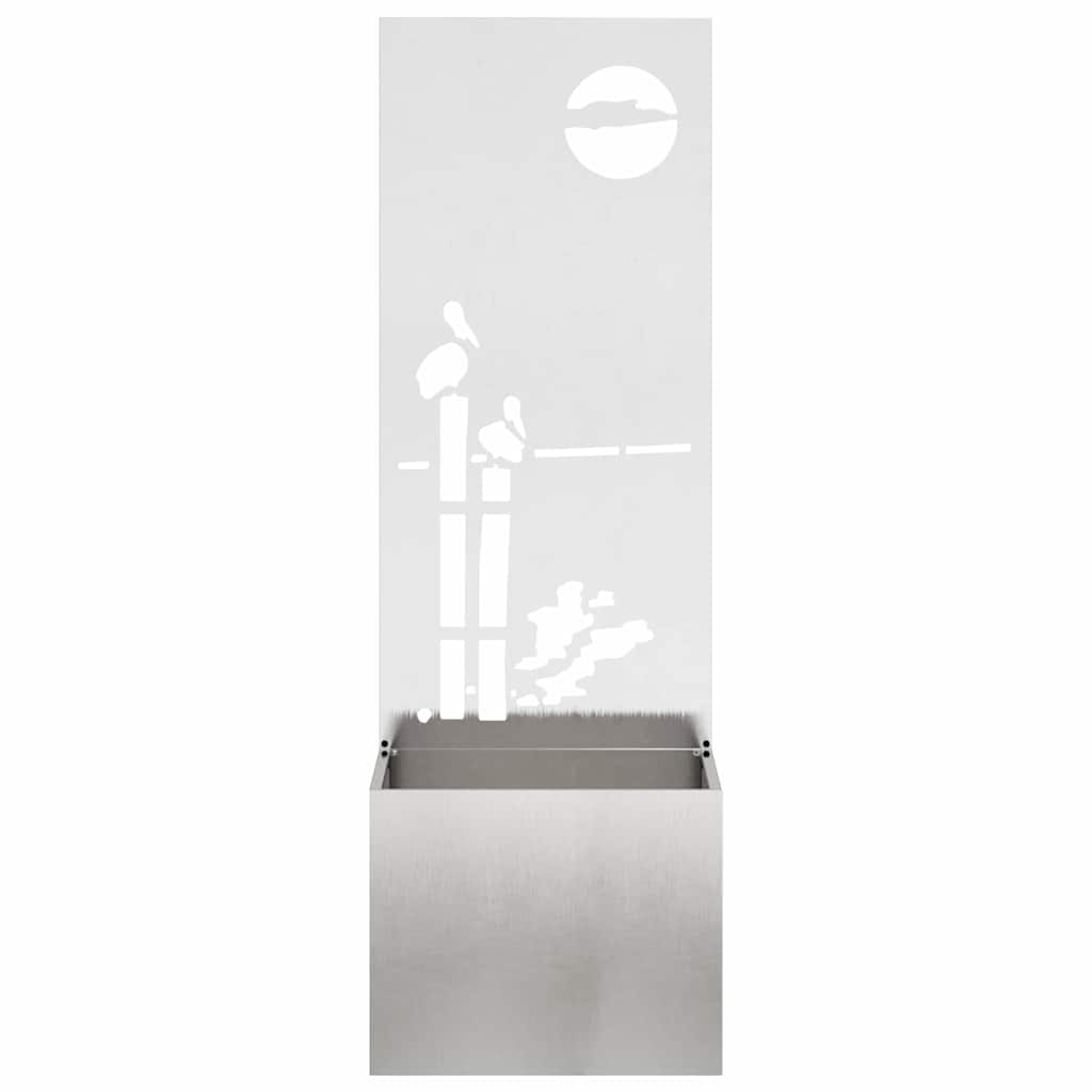 Garden Privacy Screen Canvas Silver 50 X 150 Cm Stainless Steel