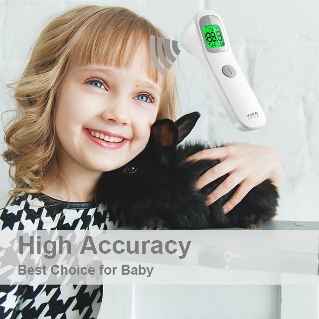 Large Blue Backlit LCD Display Forehead Non-Contact Thermometer High Accuracy Body Surface Room Temperature Reading 30 Memory