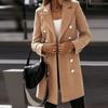 Woman Artificial Wool Elegant Blend Coat Slim Female Long Coat Outerwear Jacket