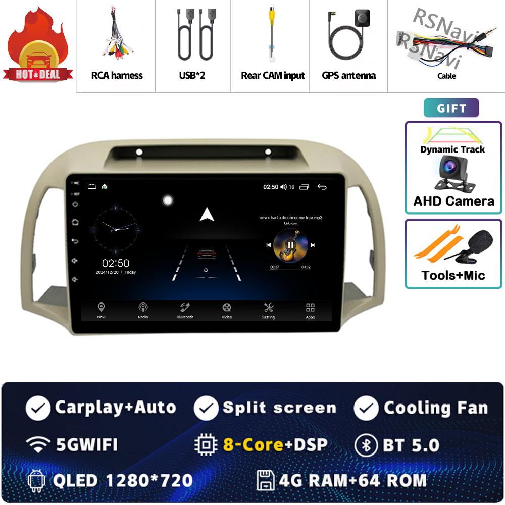 Android 14 Carplay Car Radio For Nissan March Micra K12 2002 2003 - 2010 Multimedia Video Player Navigation GPS Stereo 2Din DVD