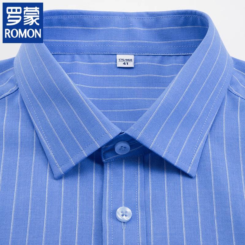 ROMON Men's Wrinkle-Resistant Casual Short Sleeve Shirt
